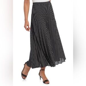MAX STUDIO Polka Dots  Pleated  Skirt